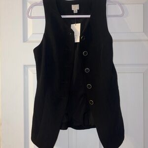 a new day Black Sleeveless Button-Down Top